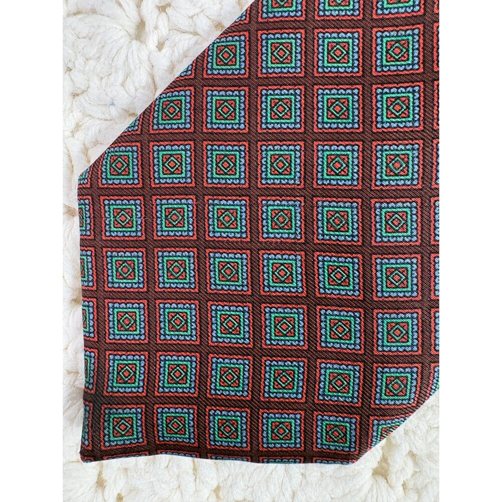 Vintage Resilio Men's Silk Tie Check 3.25" x 59" EUC USA